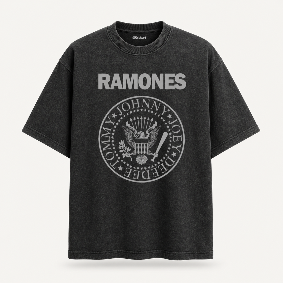 Ramones Oversized Vintage Acid-Washed Tee