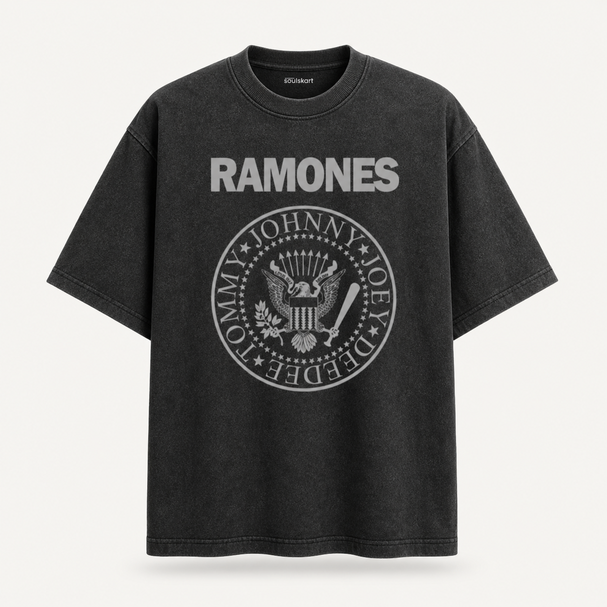 Ramones Oversized Vintage Acid-Washed Tee