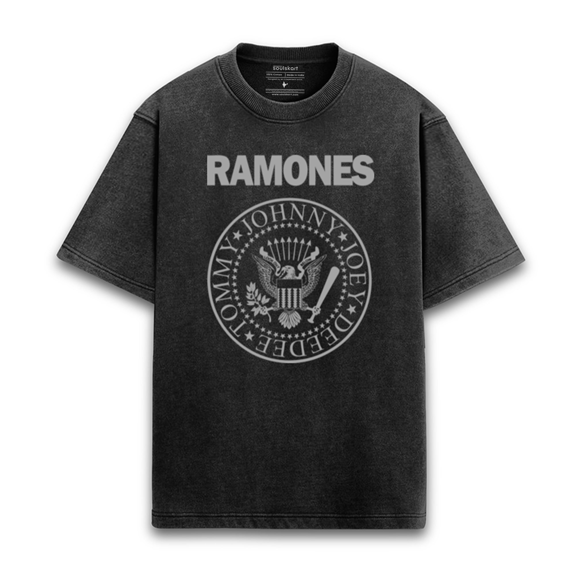 Ramones Oversized Vintage Acid-Washed Tee