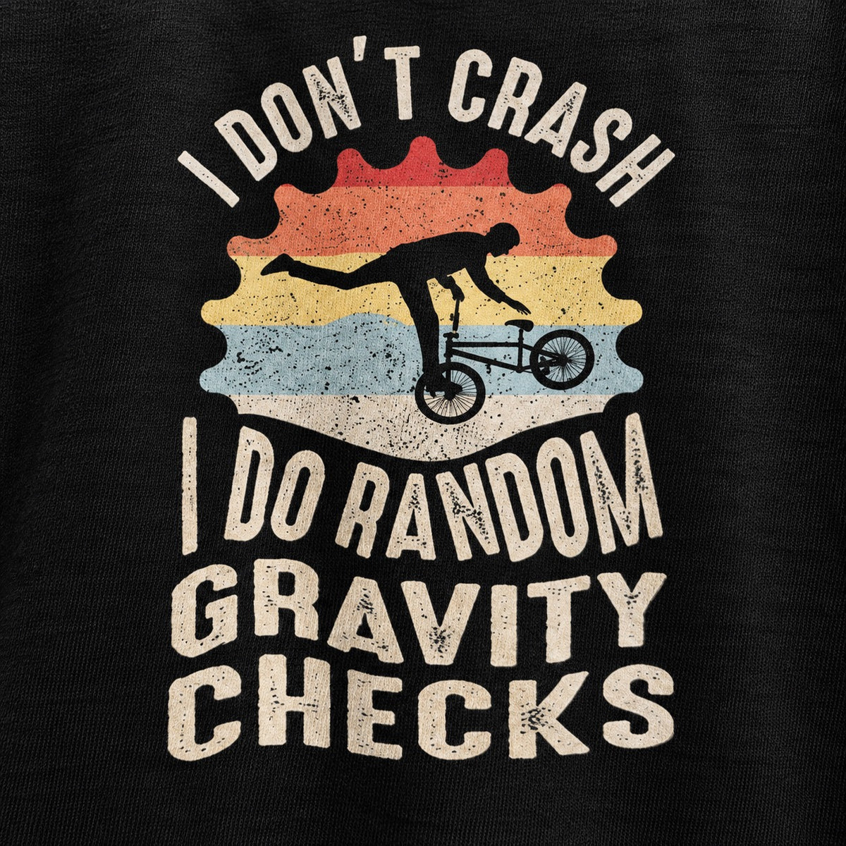 Random Gravity Checks Cycling Unisex T-Shirt, cotton print close-up