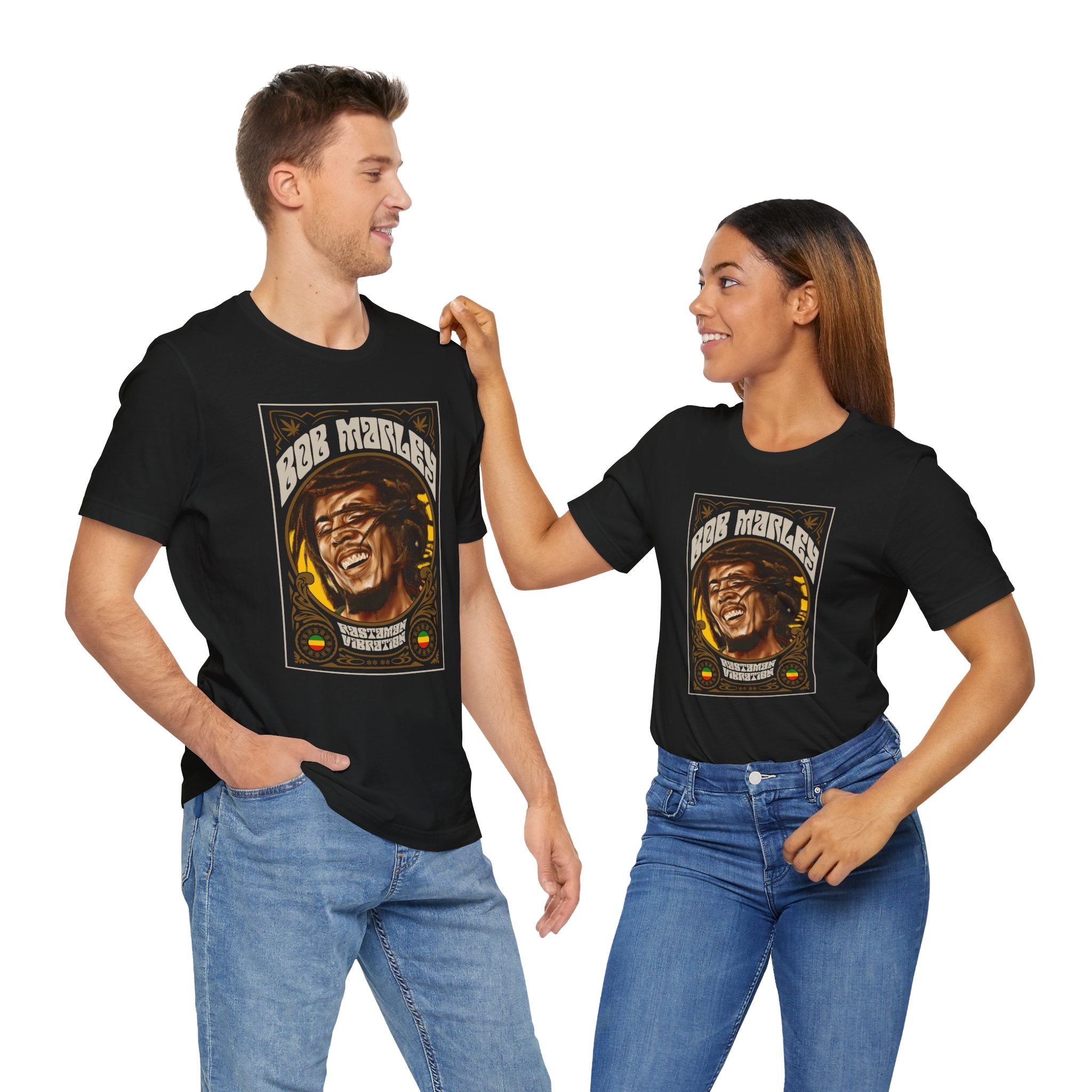 Rastaman Vibration Tee — close-up detail