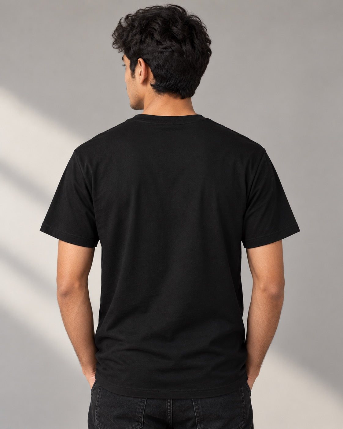 Real Men Don't Need Motors Unisex Cycling T-Shirt, on-model plain back