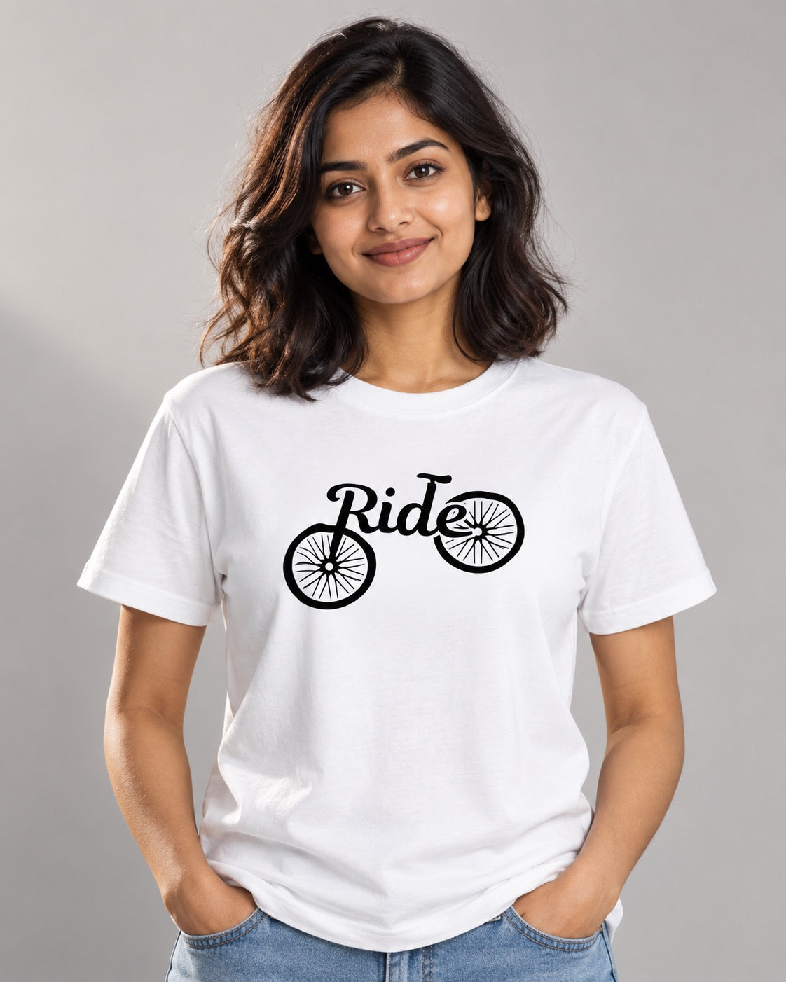 Ride Cycling Unisex Printed T-Shirt, on-model front