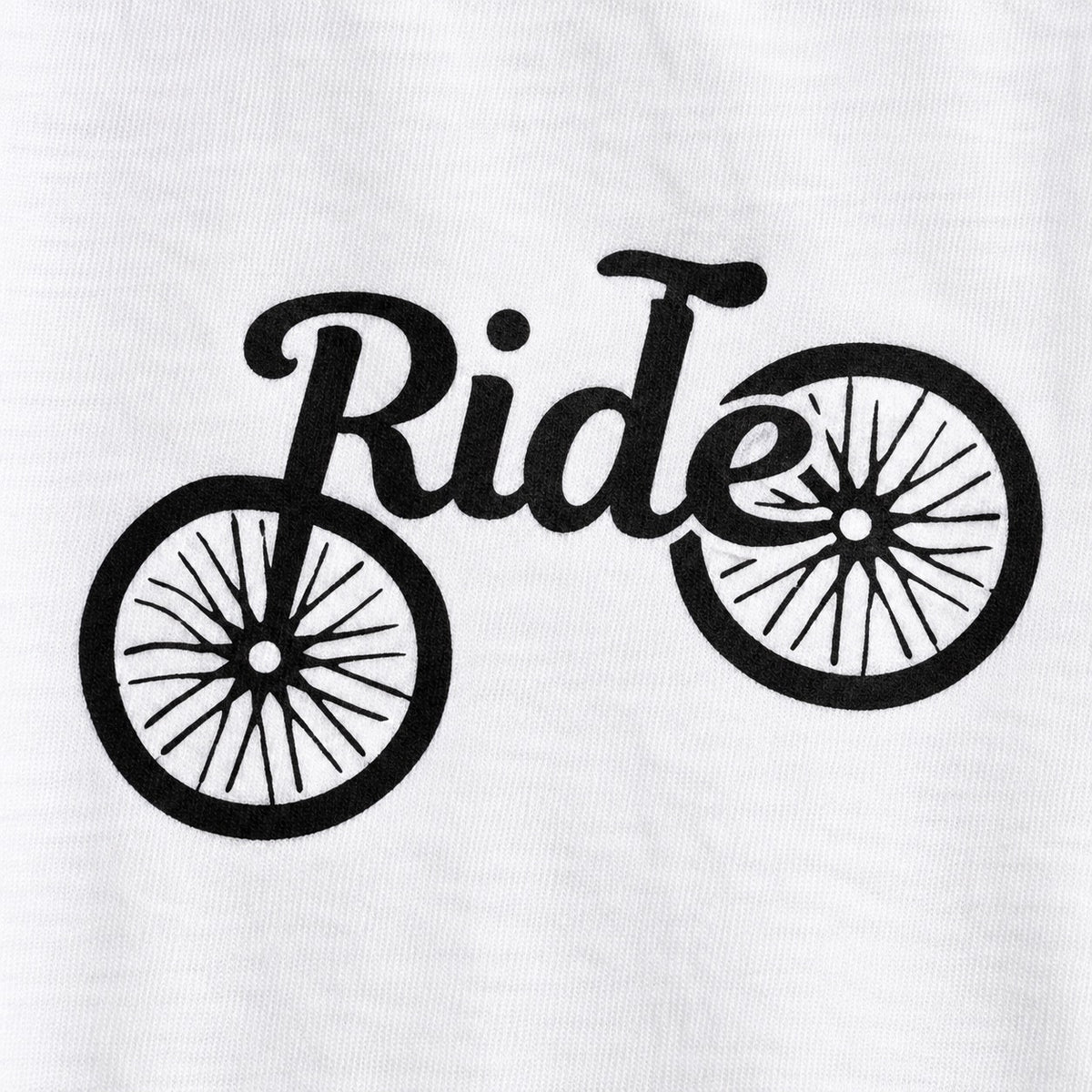 Ride Cycling Unisex Printed T-Shirt, cotton print close-up