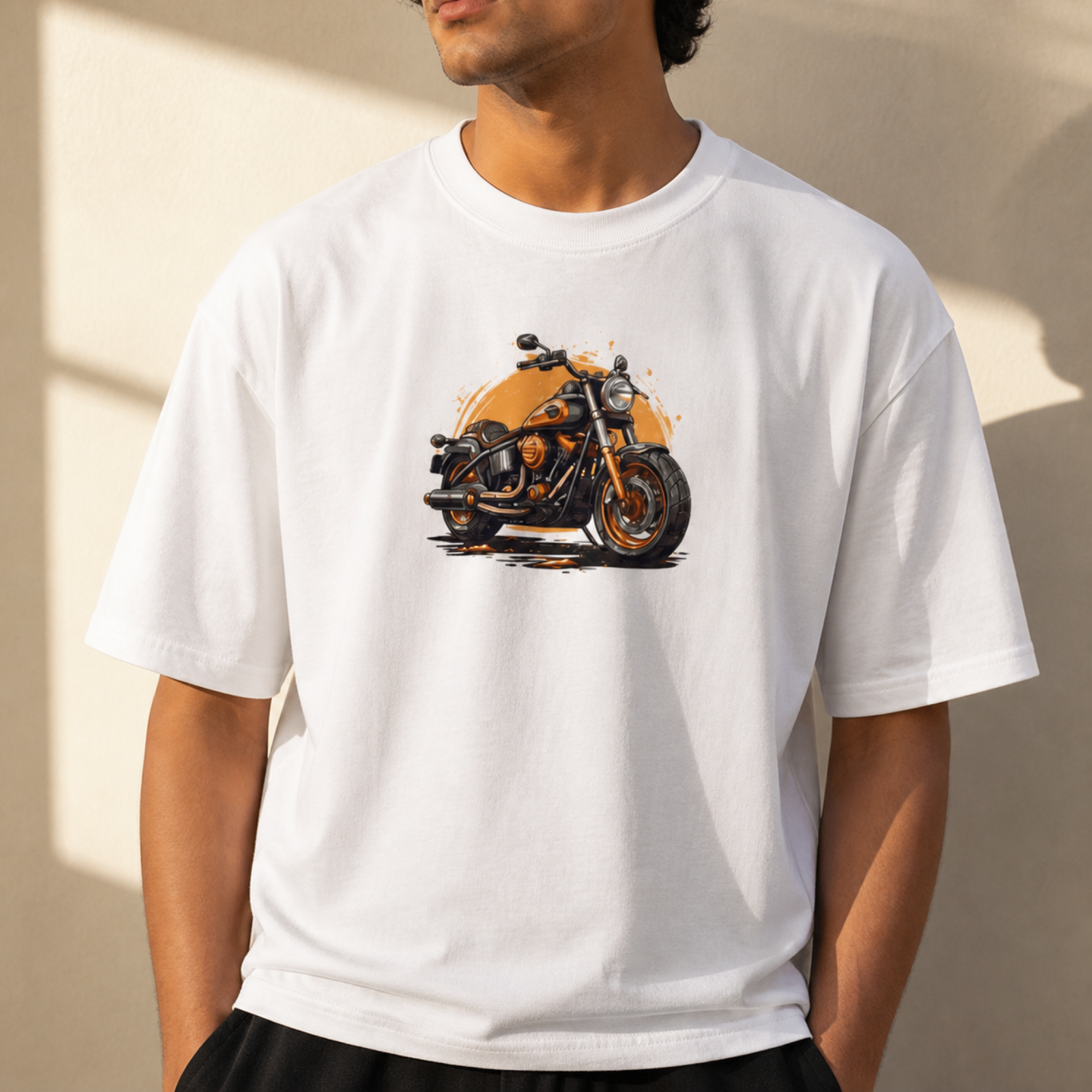 Ride in Style: Beer and Motorcycle Oversized T-Shirt