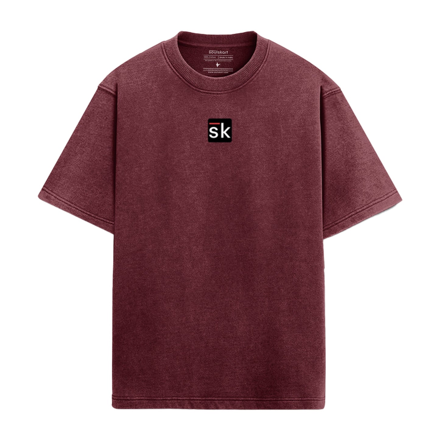 Oversized Acid-Washed Soulskart Tee - Main Product Image