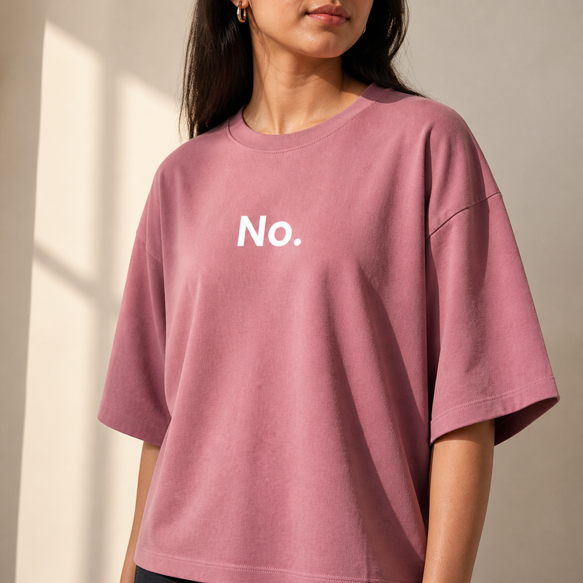 Sarcastic "No" Oversized Slouch Tee