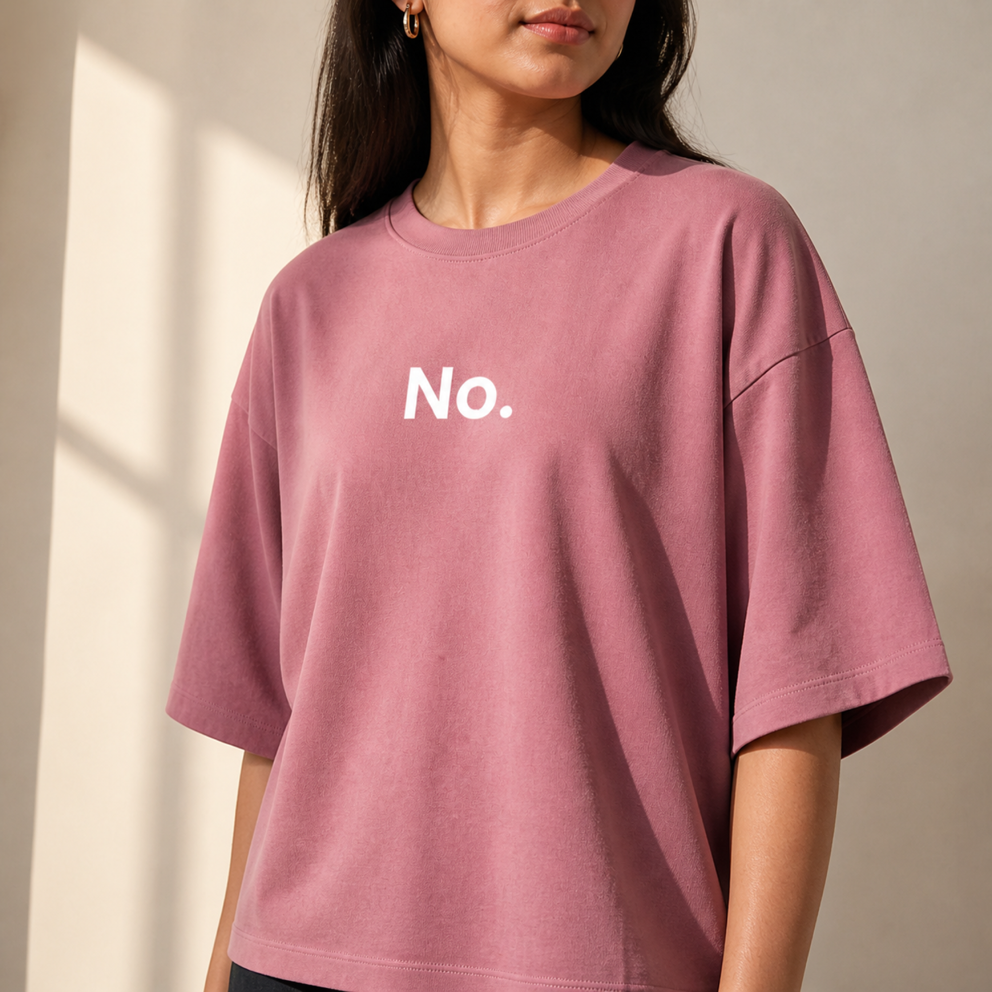 Sarcastic "No" Oversized Slouch Tee
