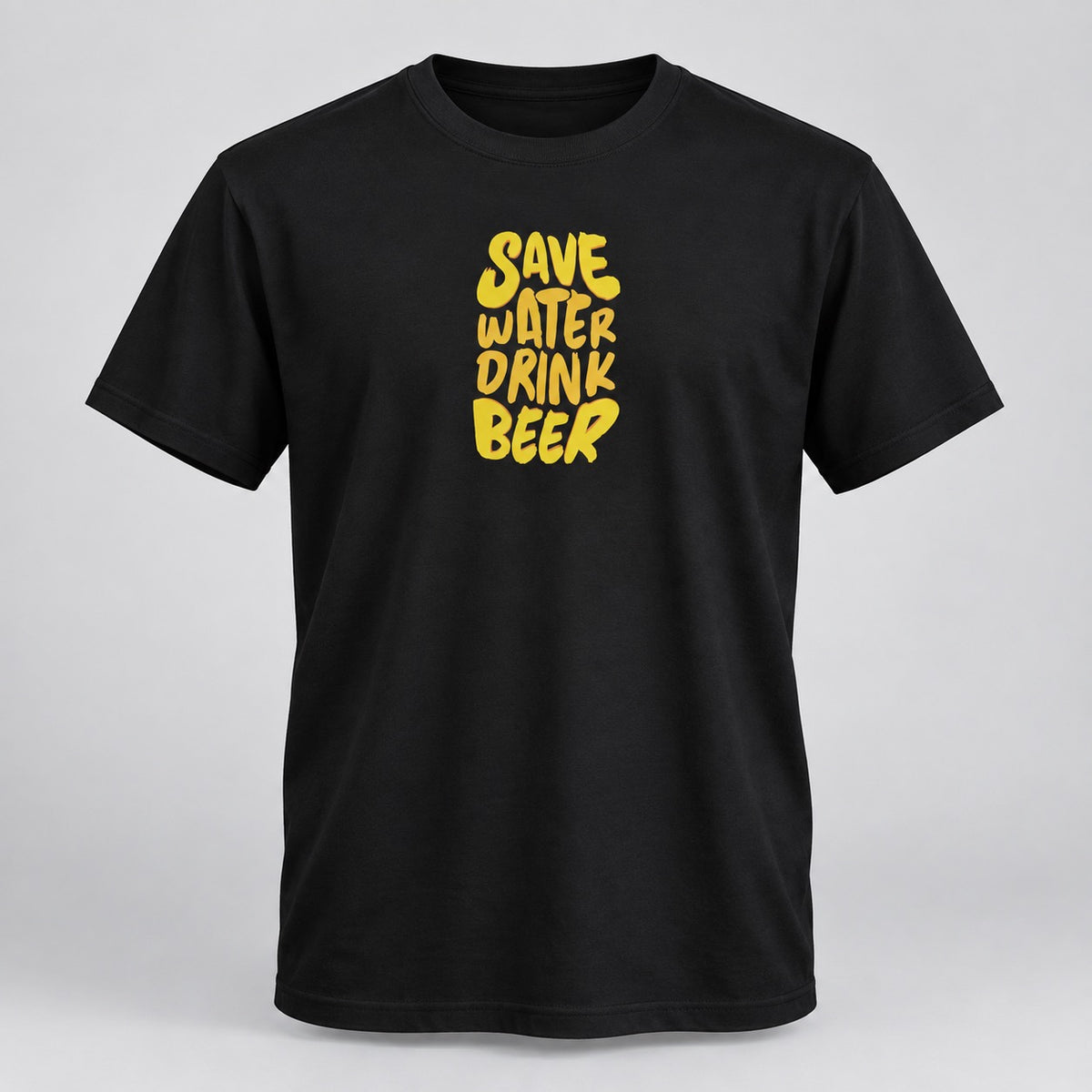 Save Water Drink Beer T-Shirt, ghost mannequin front