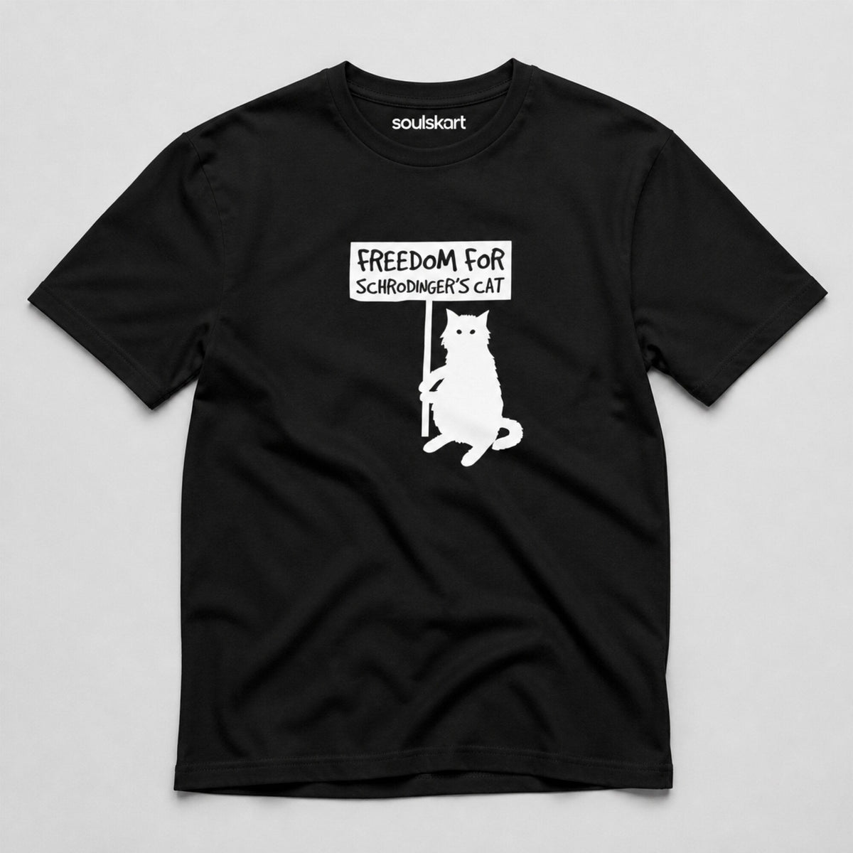 Freedom for Schrodinger's Cat Unisex T-Shirt — on hanger