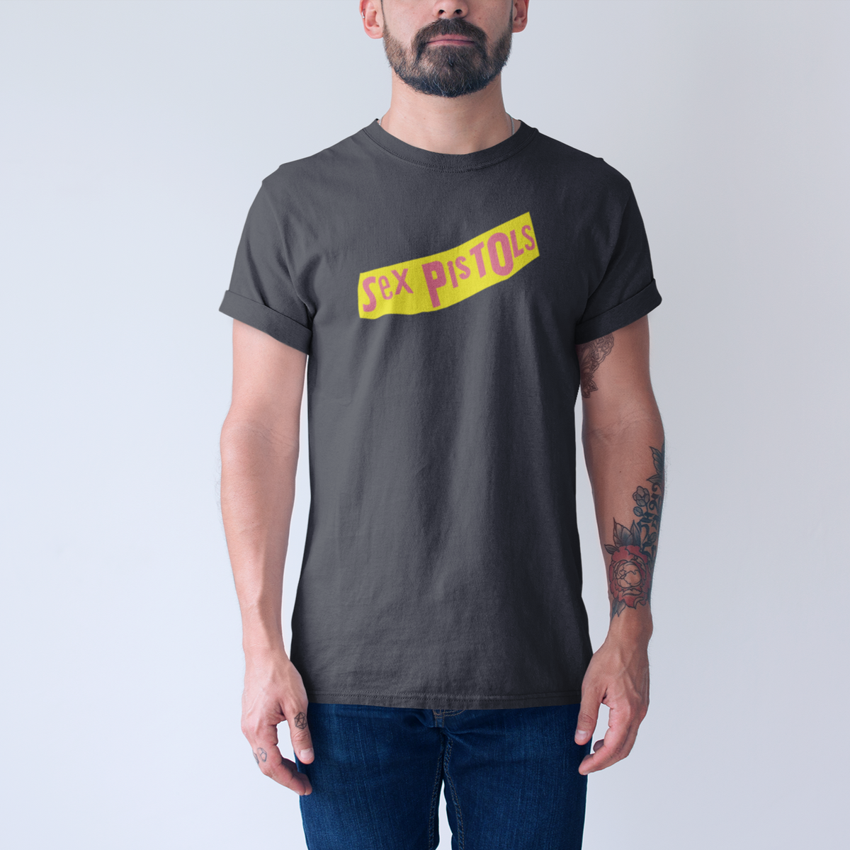 Sex Pistols Yellow Banner Logo Tee — product photo 2