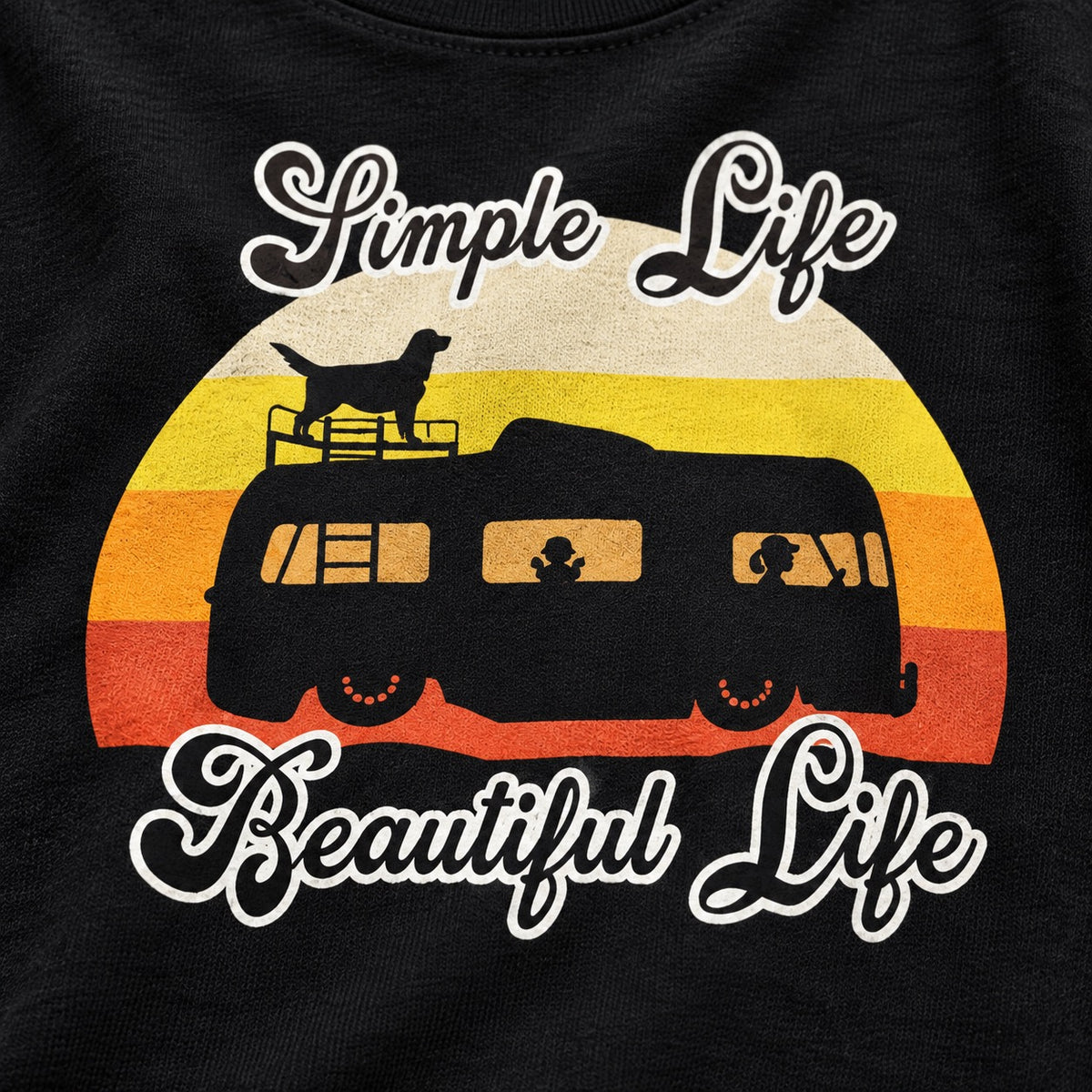 Simple Life Unisex T-Shirt, cotton print close-up