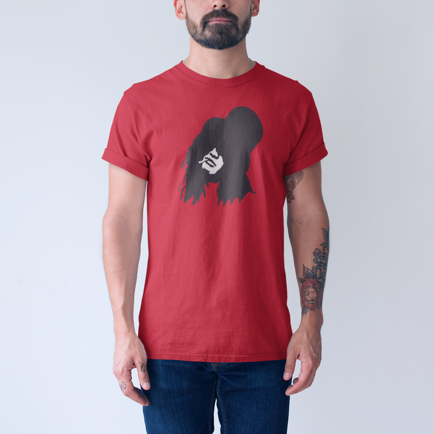 Slash Top Hat Silhouette Tee — Brown Print — product photo 2