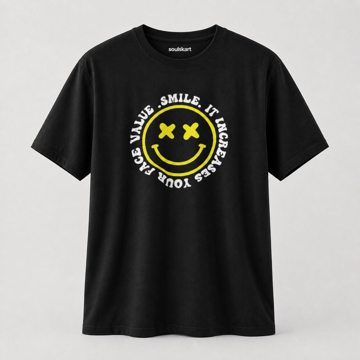 Smile Value Boost Unisex Streetwear T-Shirt — front view