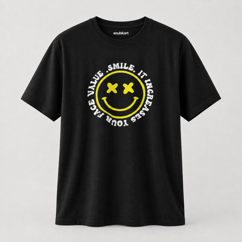 Smile Value Boost Unisex Streetwear T-Shirt — front view