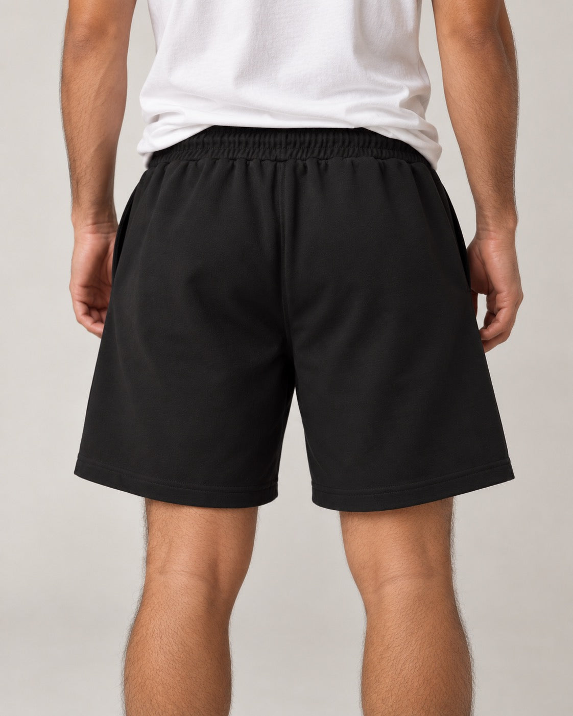 Soulskart Slouch Unisex Embroidered Shorts, on-model shorts back