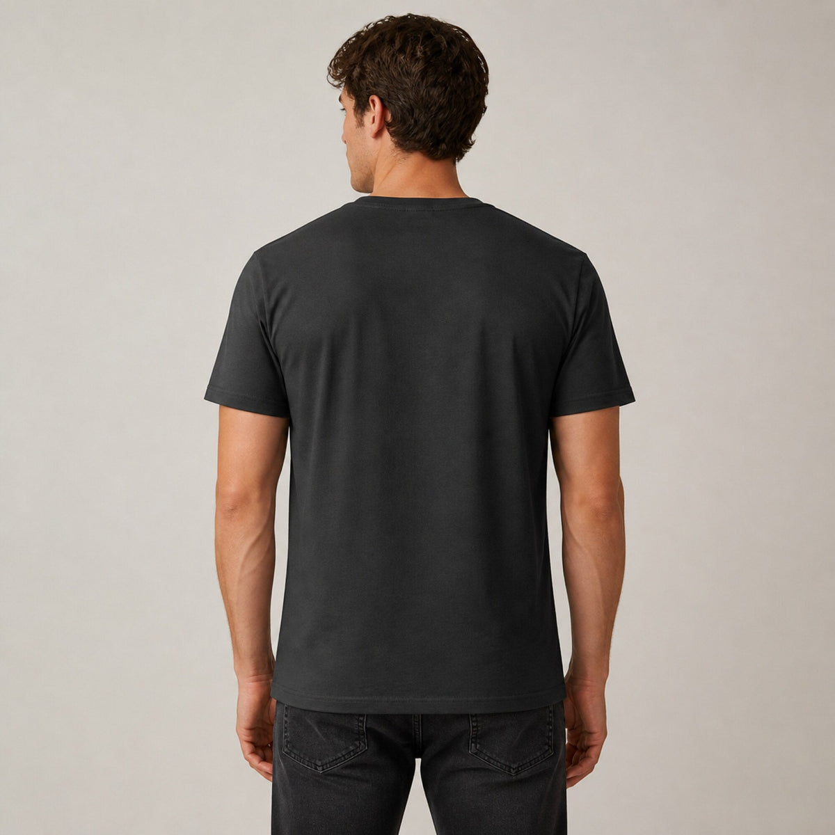 Stay Weird & Keep Smiling Unisex Streetwear T-Shirt — worn on model, back
