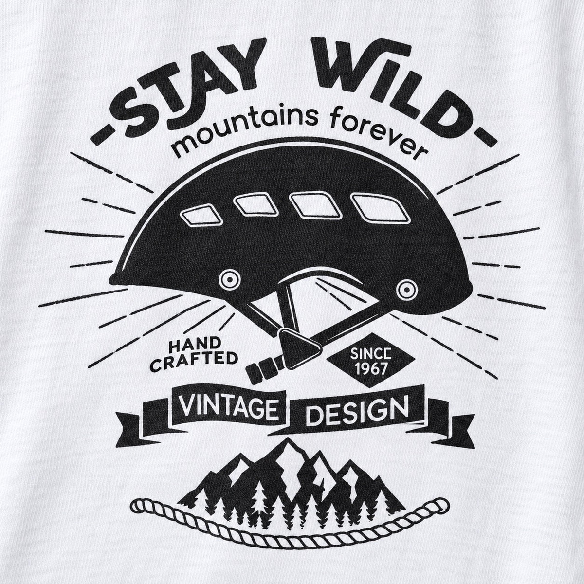 Stay Wild Unisex T-Shirt, cotton print close-up