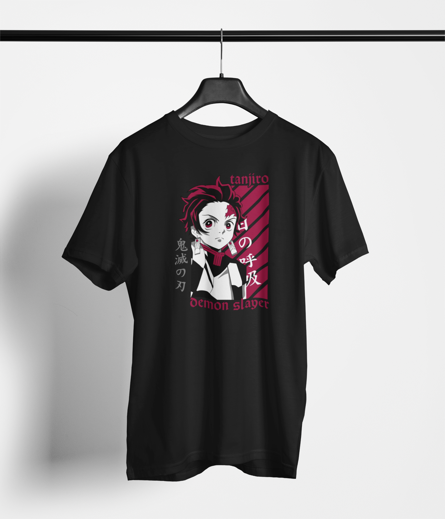 Tanjiro's Triumph: Unisex Cotton-Blend T-Shirt with Exclusive Anime Hero Print