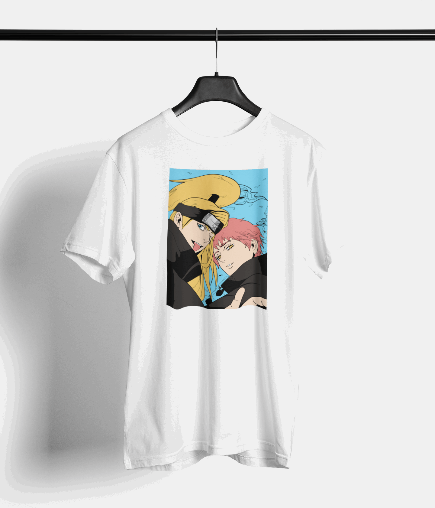 Explosive Artistry Unleashed: Deidara & Sasori Naruto Print Unisex T-Shirt