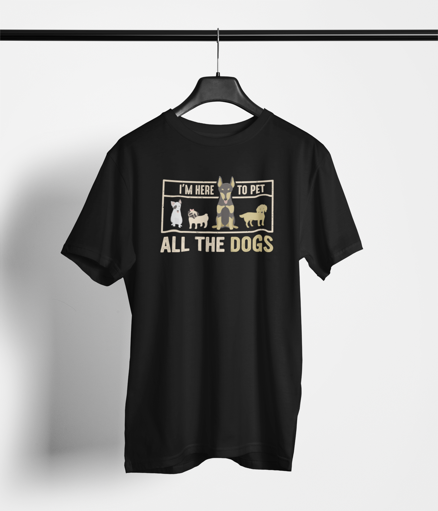 I'm Here to Pet All the Dogs Unisex Printed T-Shirt