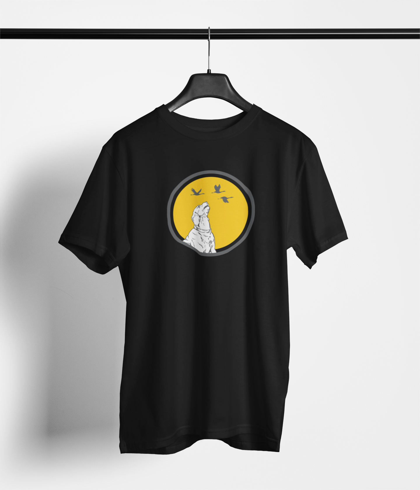 Dog and Birds - Unisex Printed T-Shirt - Main Product Image