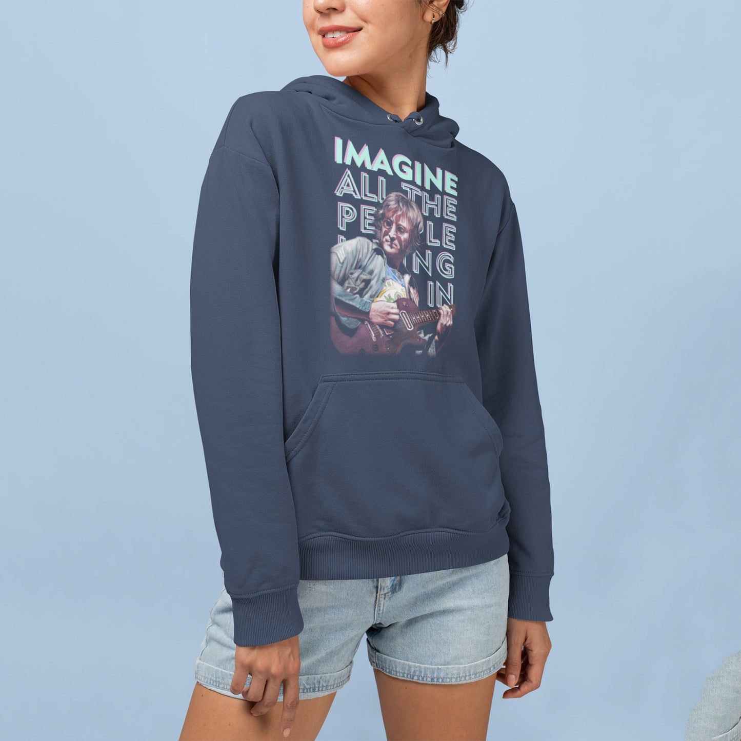 The Beatles Unisex Navy Blue Hoodie — product photo 7
