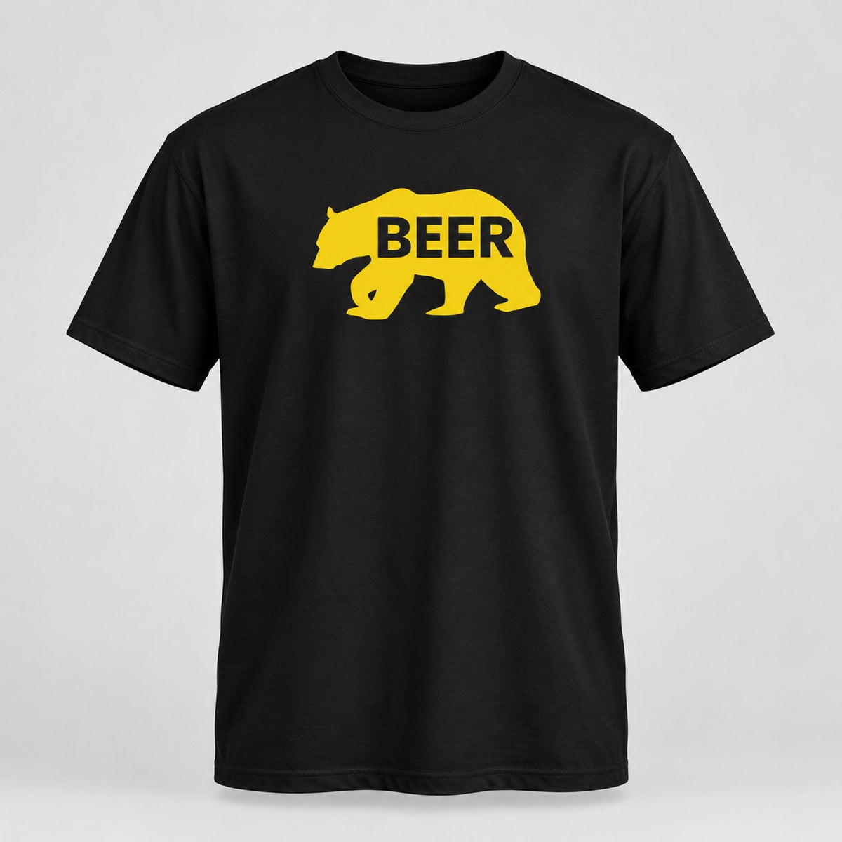 BEER Yellow Bear Silhouette Tee, ghost mannequin front