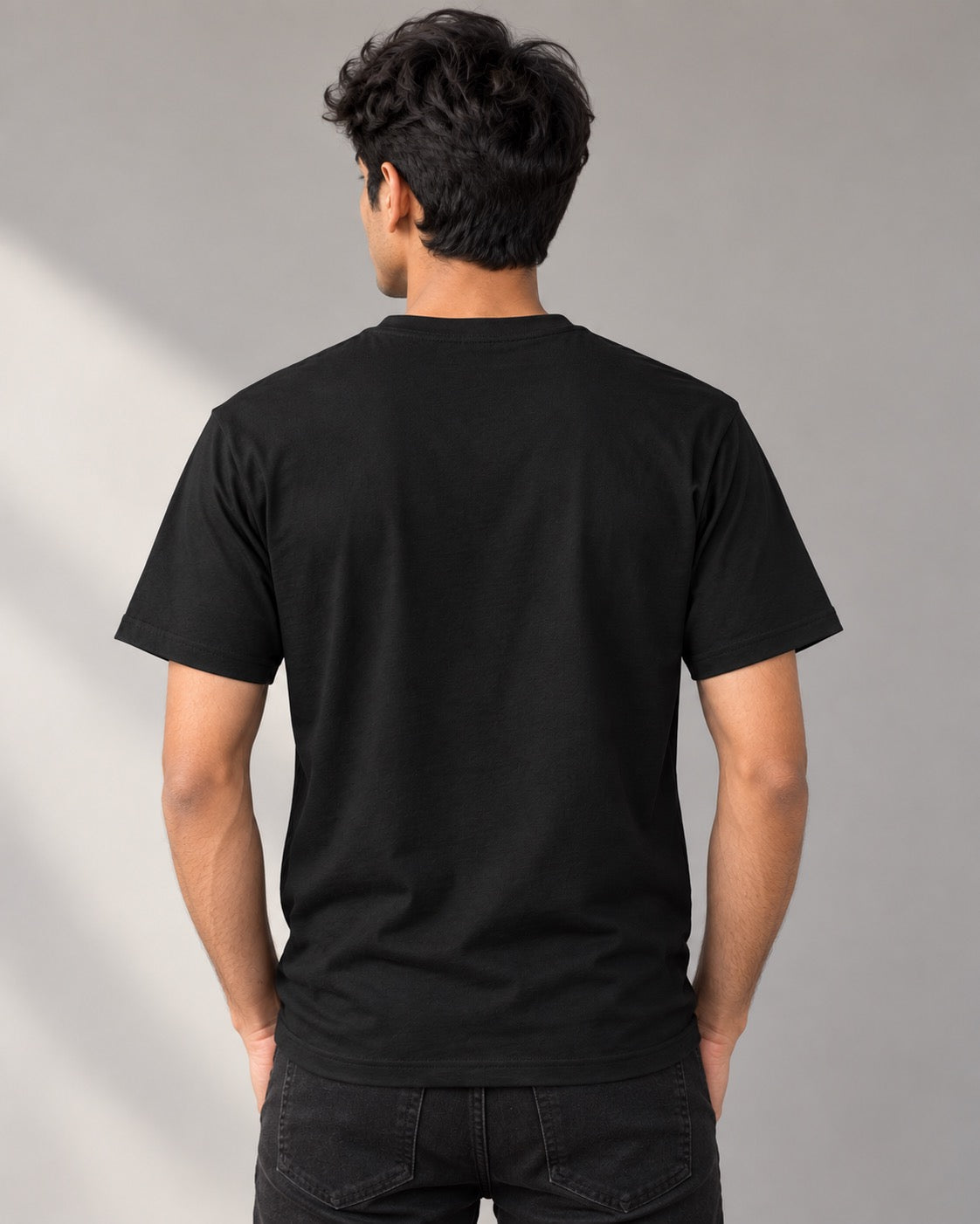 BEER Yellow Bear Silhouette Tee, on-model plain back