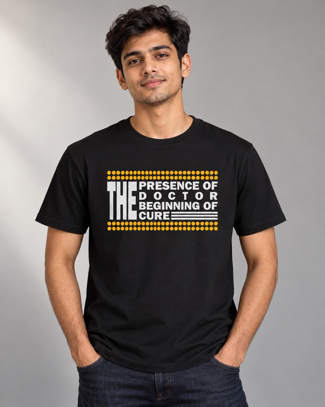 The Doctor Is In T-Shirt, on-model front