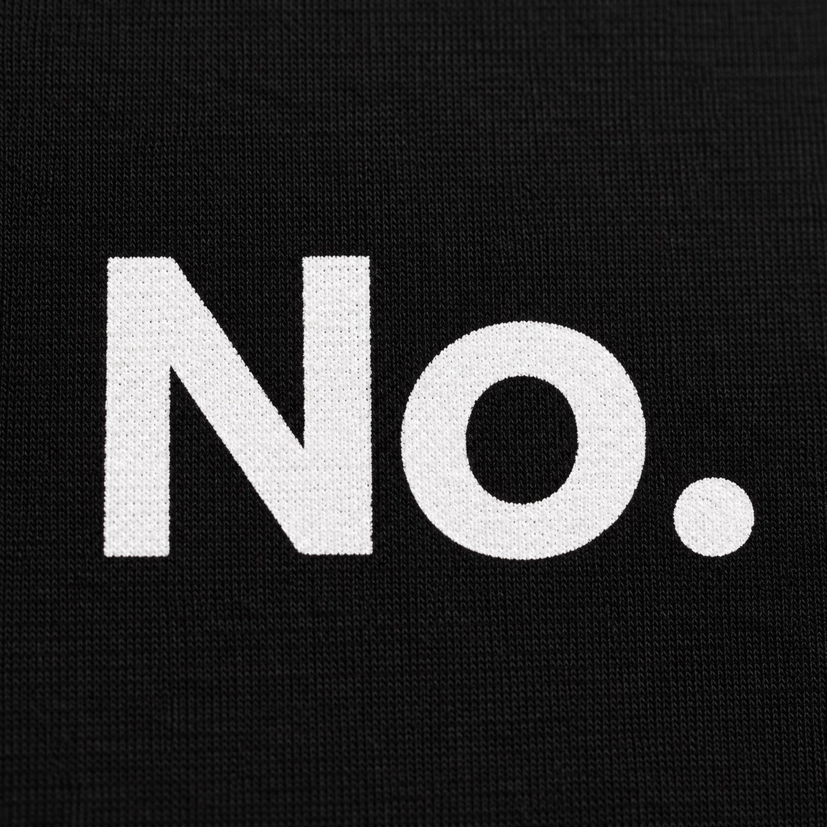 No. white text, cotton print close-up