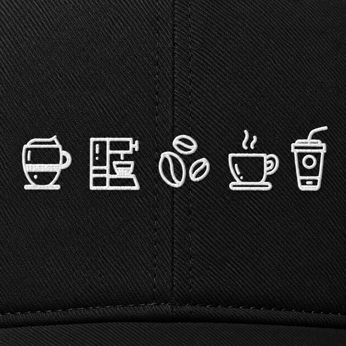 The OG Curve – Embroidered Coffee Classic Cap, coffee embroidery close-up