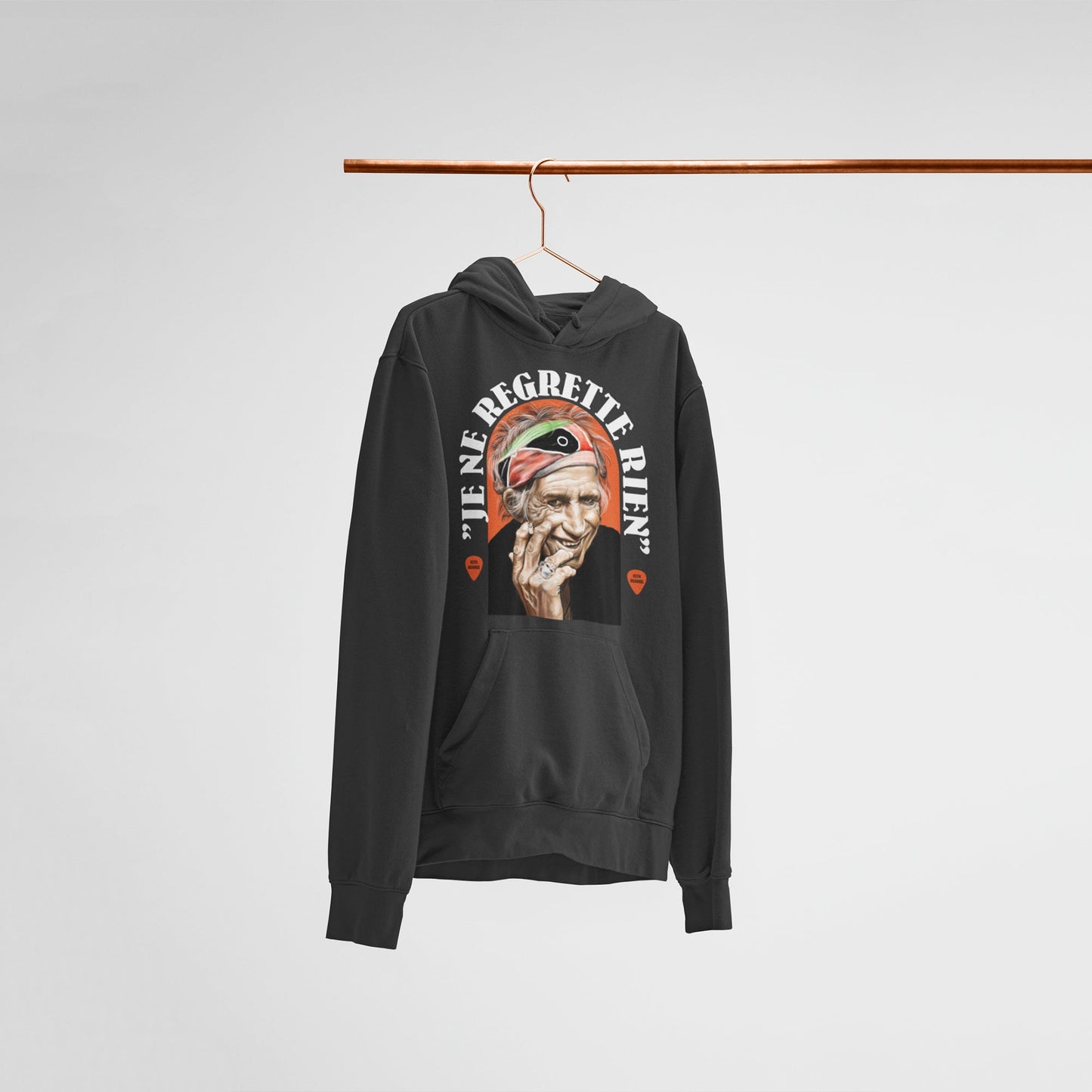 The Rolling Stones- Keith Richards Unisex Black Hoodie — main product image