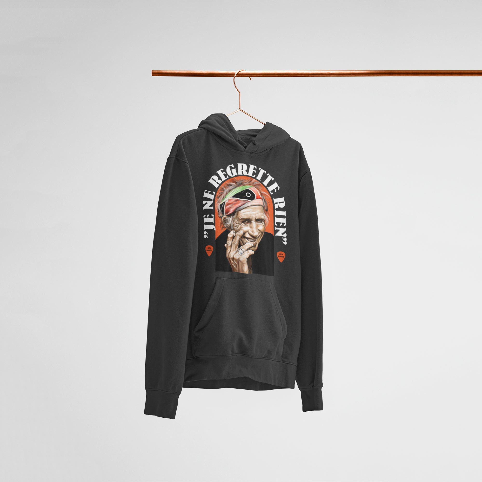 The Rolling Stones- Keith Richards Unisex Black Hoodie — main product image