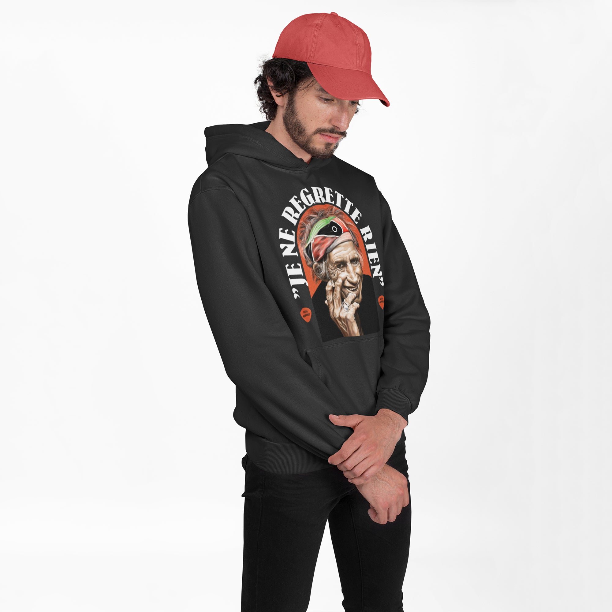 The Rolling Stones- Keith Richards Unisex Black Hoodie — product photo 3