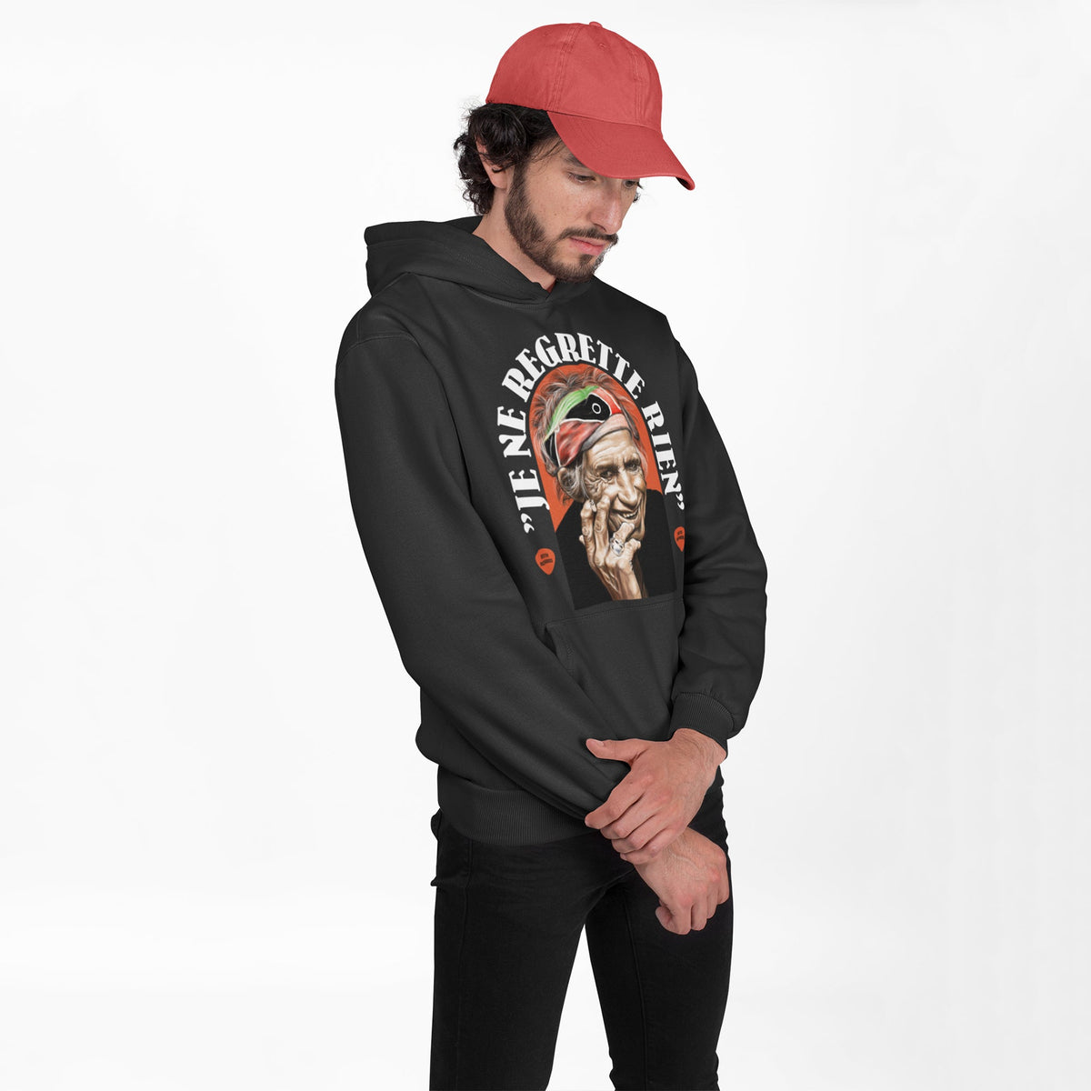 The Rolling Stones- Keith Richards Unisex Black Hoodie — product photo 3