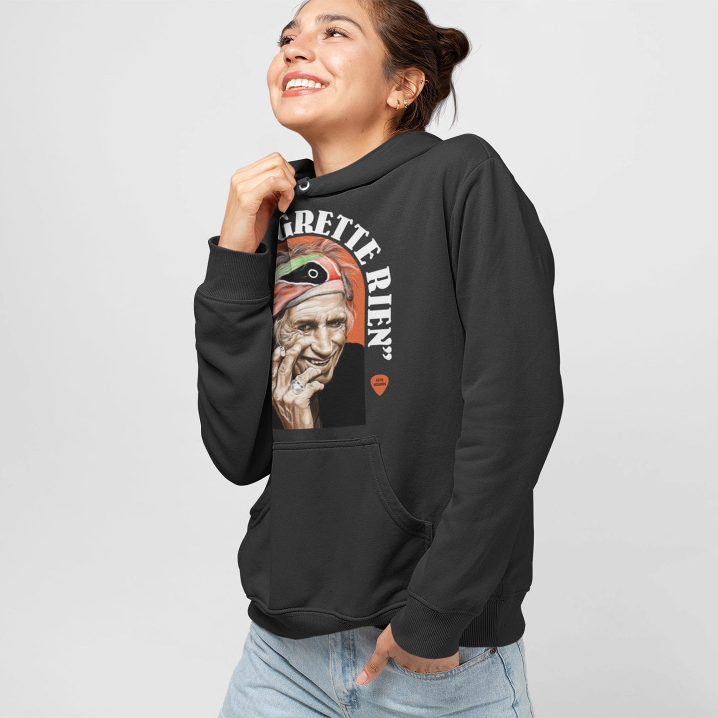The Rolling Stones- Keith Richards Unisex Black Hoodie — product photo 5