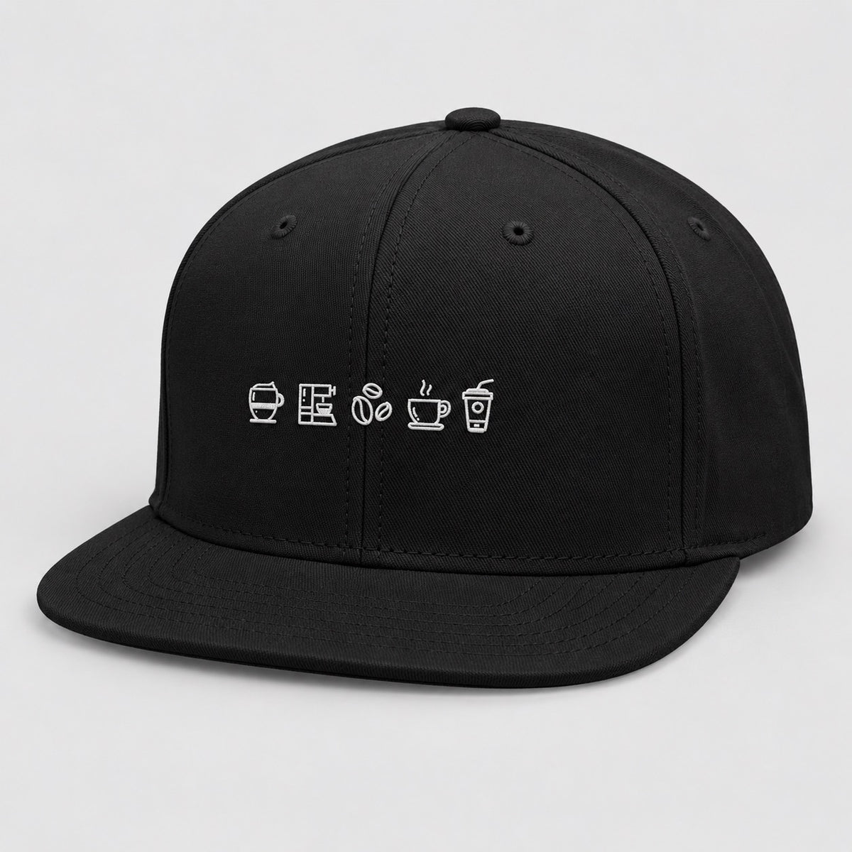 The Street Snap – Coffee Embroidered Snapback, three-quarter snapback product view