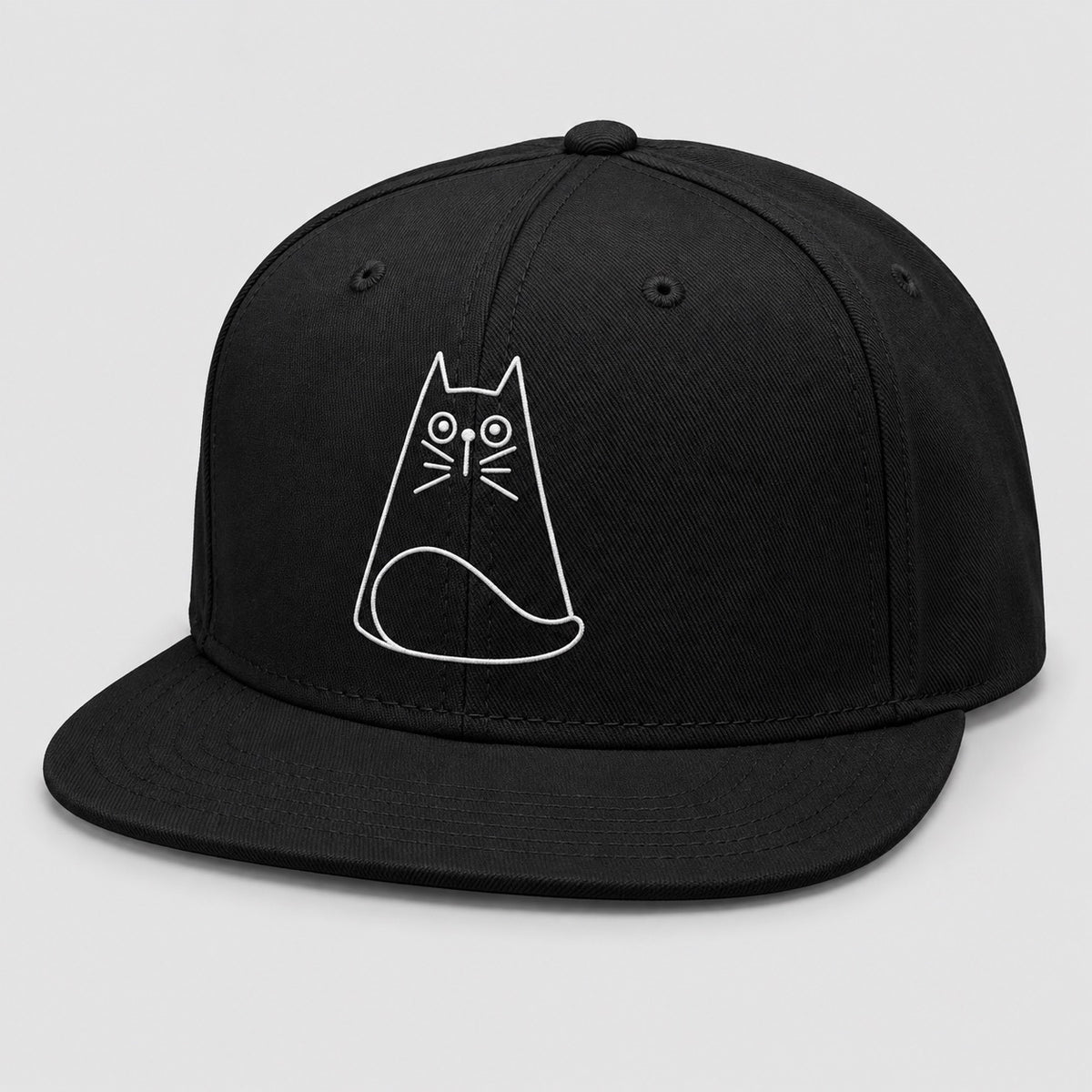 The Street Snap – Embroidered Cat Edition, three-quarter snapback product view