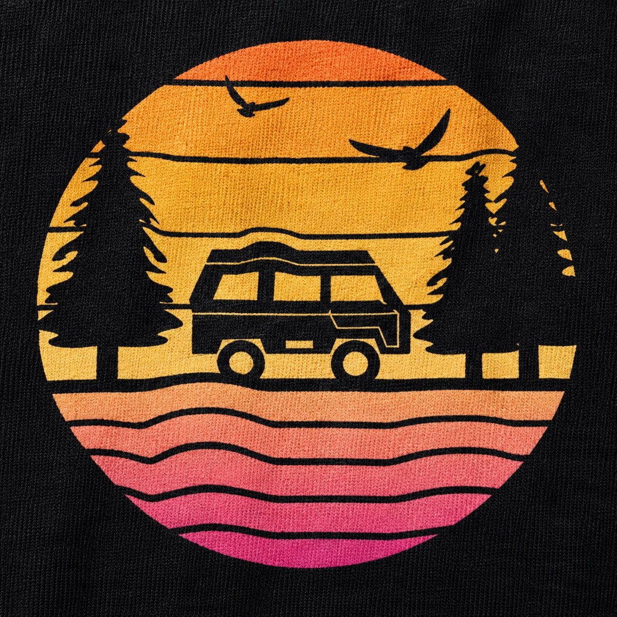 Travelling Unisex T-Shirt, cotton print close-up