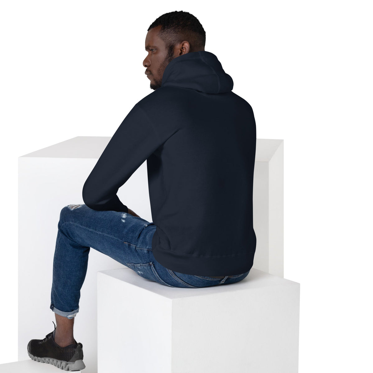 Queen Royal Crest Hoodie — Navy — front view