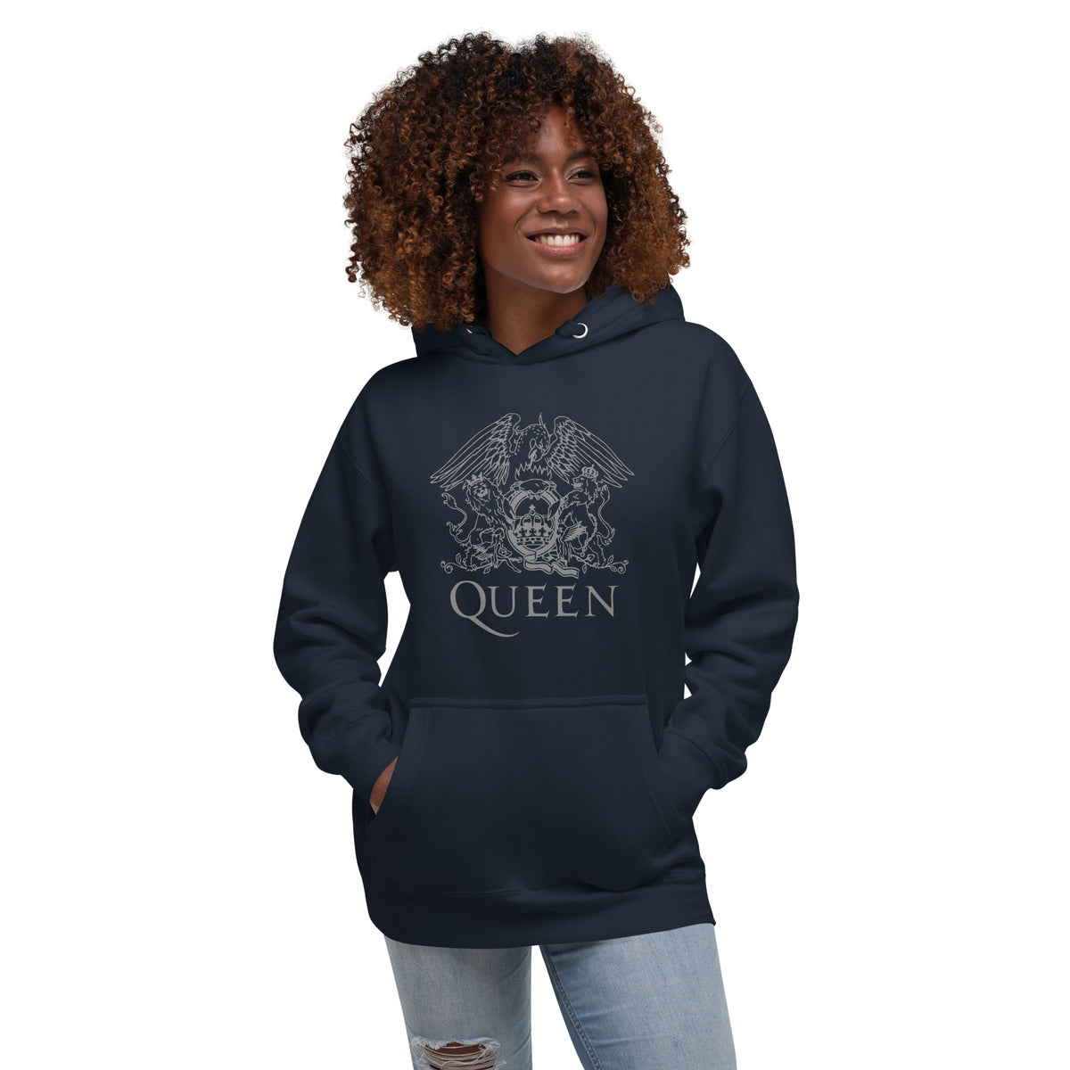 Queen Royal Crest Hoodie — Navy — main product image