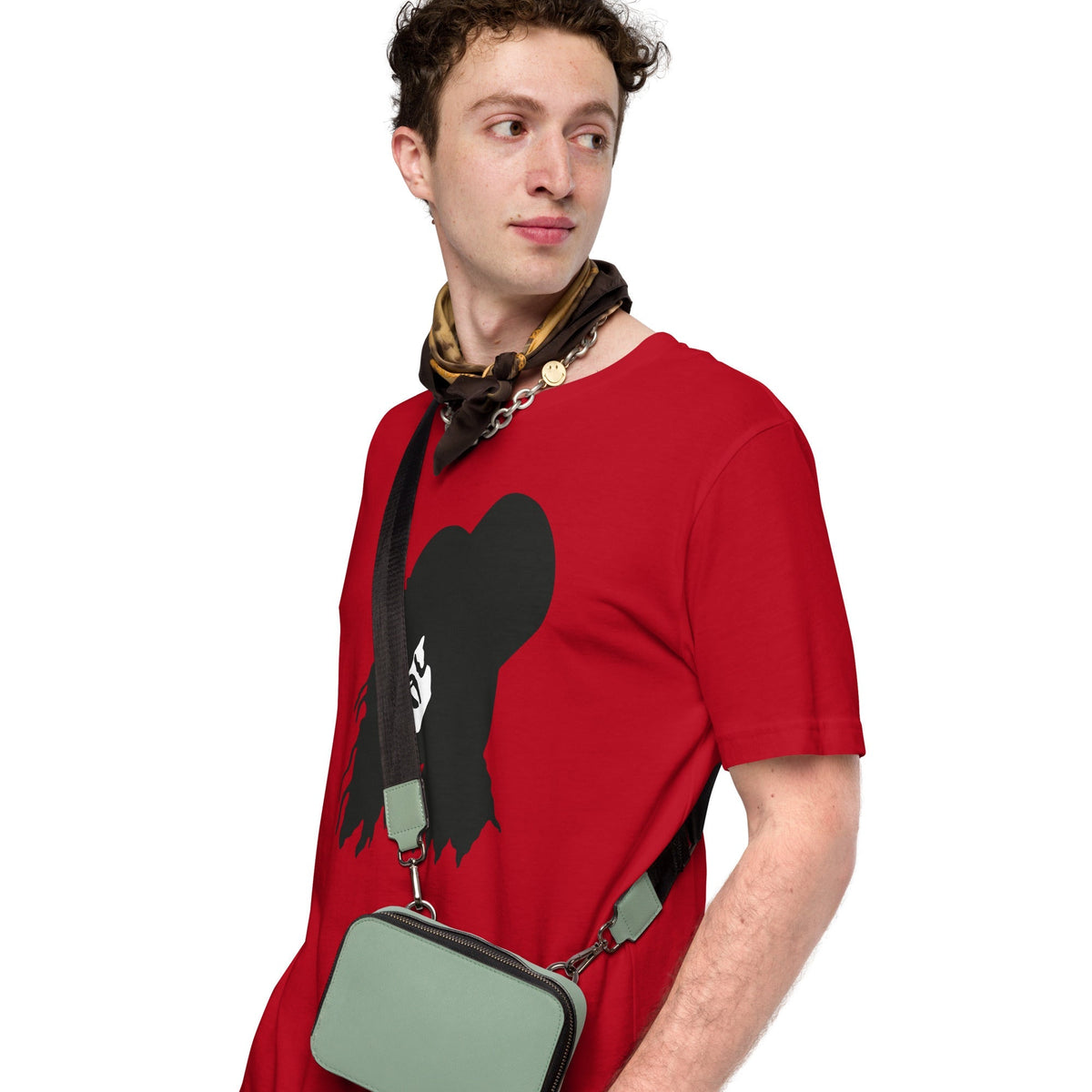 Slash Top Hat Silhouette Tee — Black Print — front view