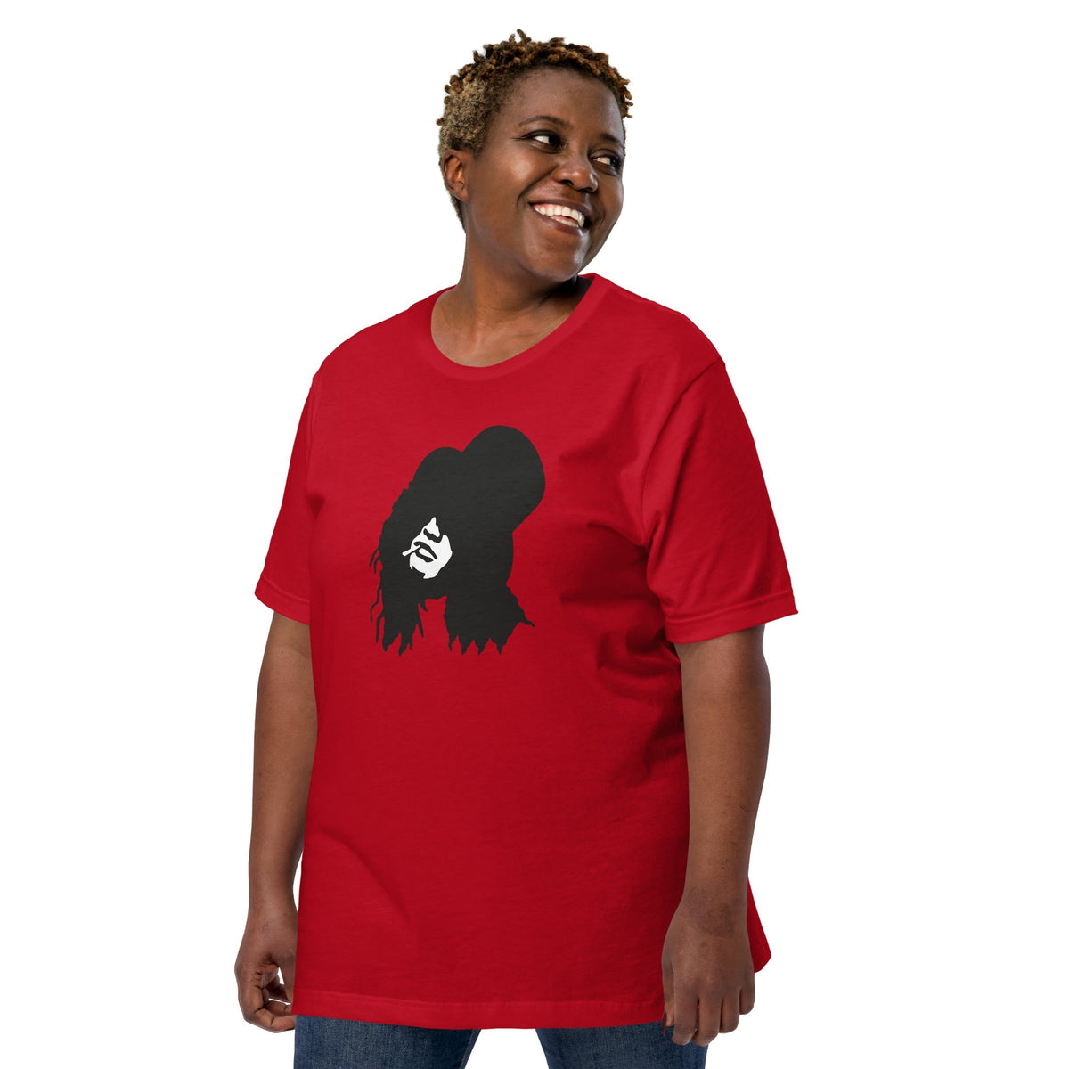 Slash Top Hat Silhouette Tee — Black Print — detail shot