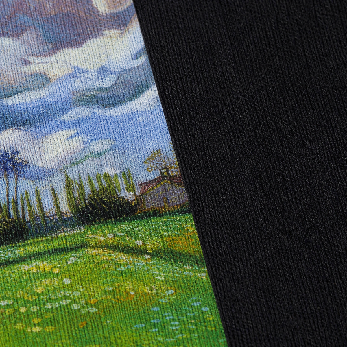 Vincent van Gogh Meadow with Flowers under a Stormy Sky Hoodie