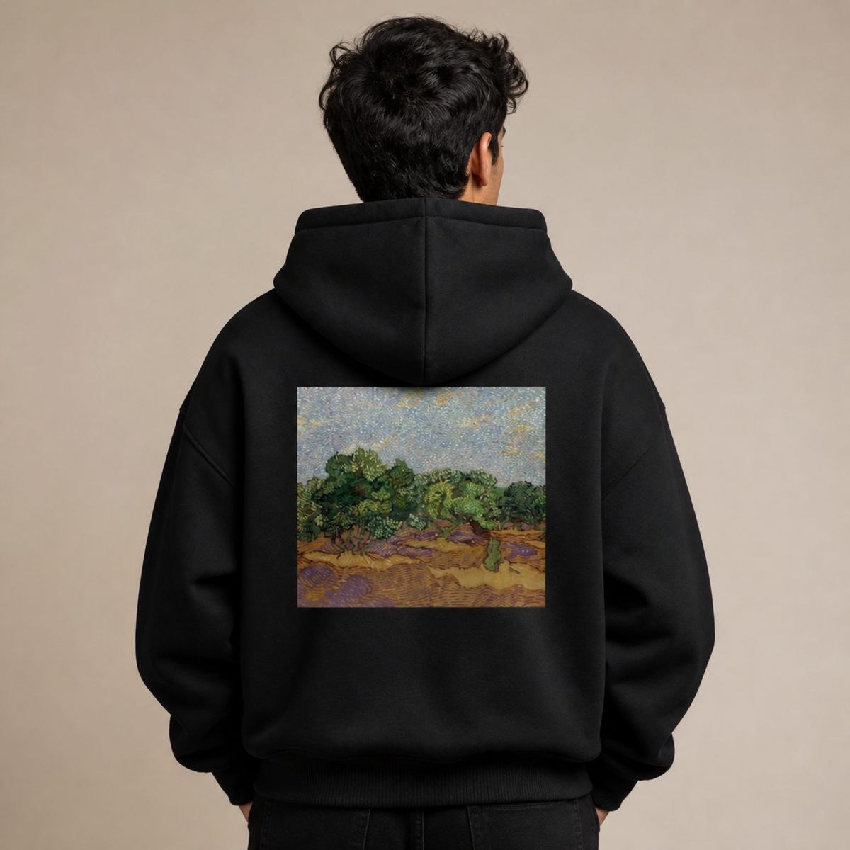Van Gogh Olive Trees Blue Sky Hoodie