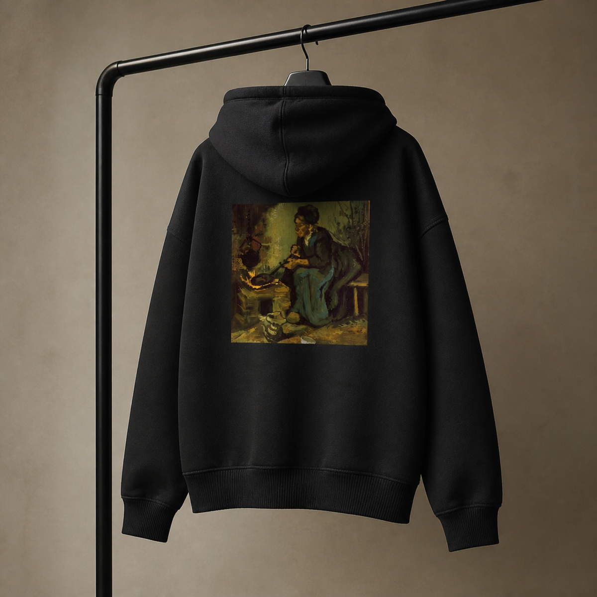 Vincent van Gogh Peasant Woman Cooking by a Fireplace Hoodie