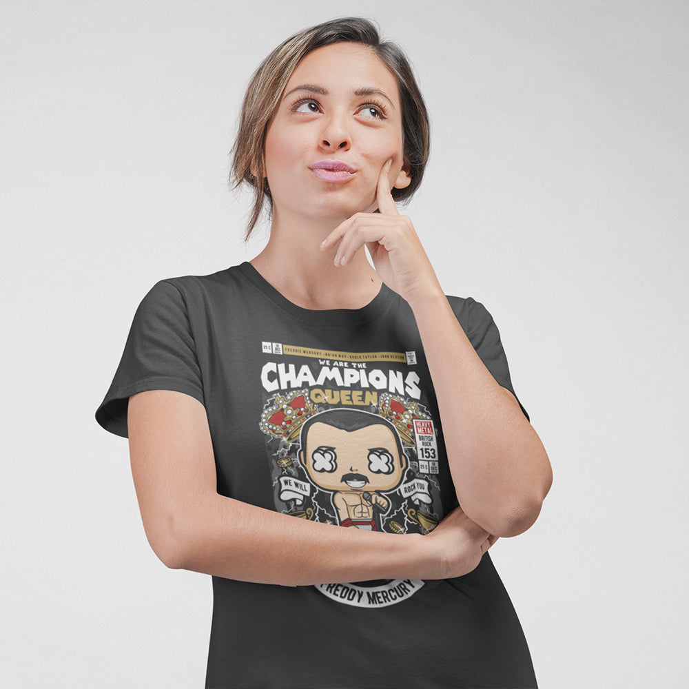 Queen We Are The Champions Pop Art Unisex T-Shirt — product photo 3