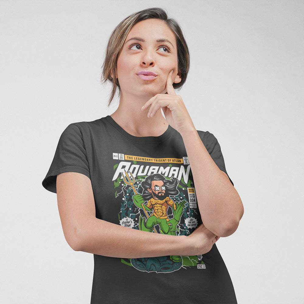 Aquaman Pop Art Unisex T-Shirt - Back View