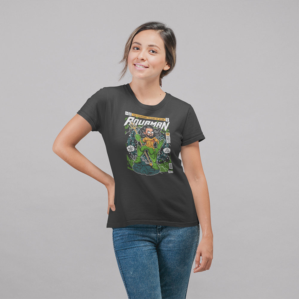 Aquaman Pop Art Unisex T-Shirt - Detail Shot